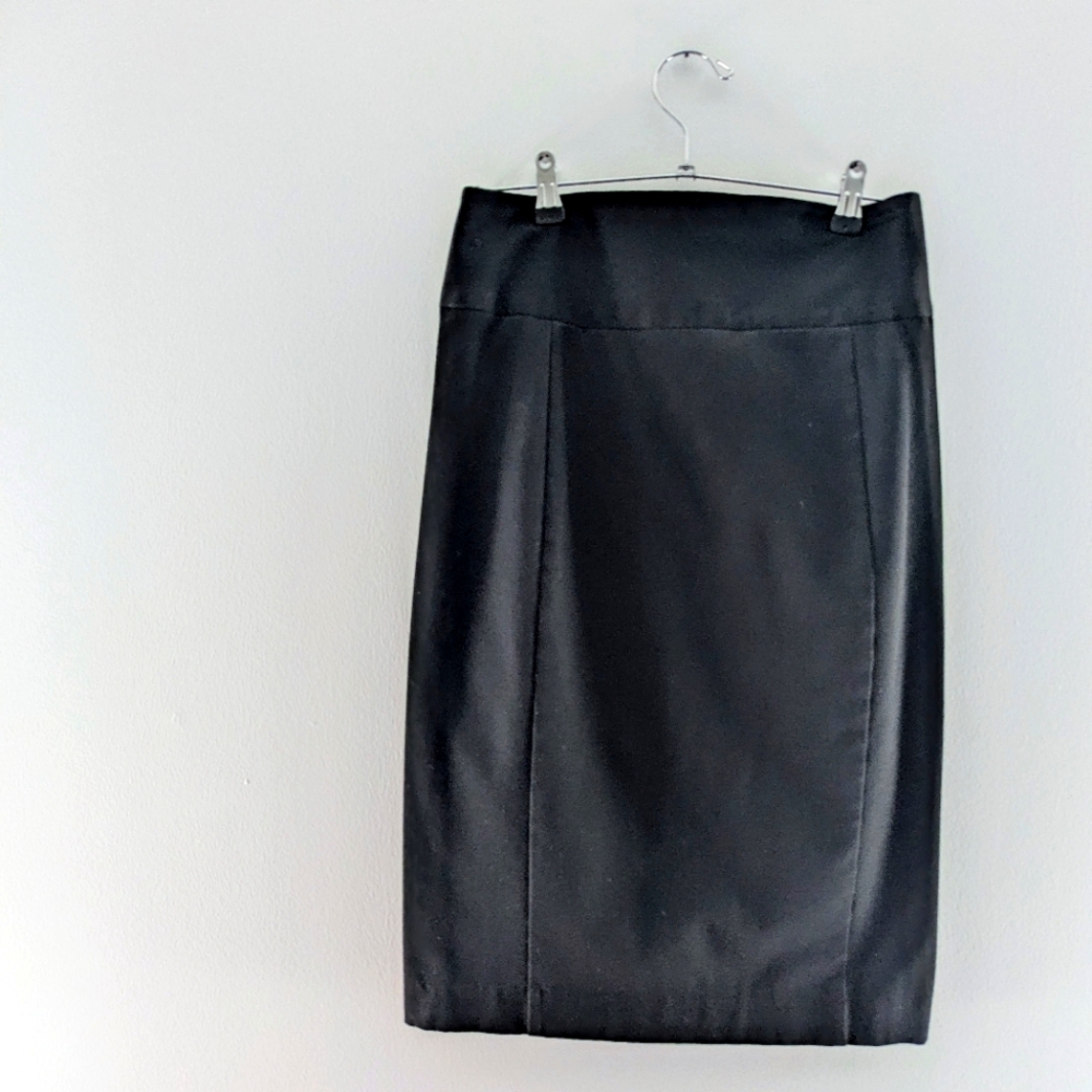 Express Black Stretch Pencil Skirt Size 8 Office Chic Thick Waistband Business